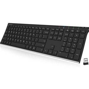 Wireless Black Slim Keyboard with Numeric Keypad